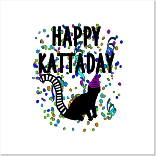bright colorful kattaday ring-tailed lemur animal design Posters and Art